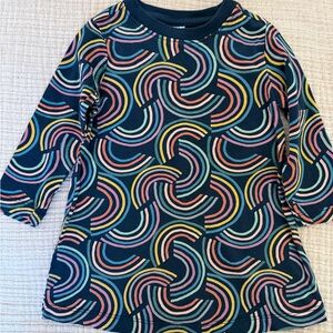 Hanna Andersson TShirt Dress - Multicolor Rainbow Pattern